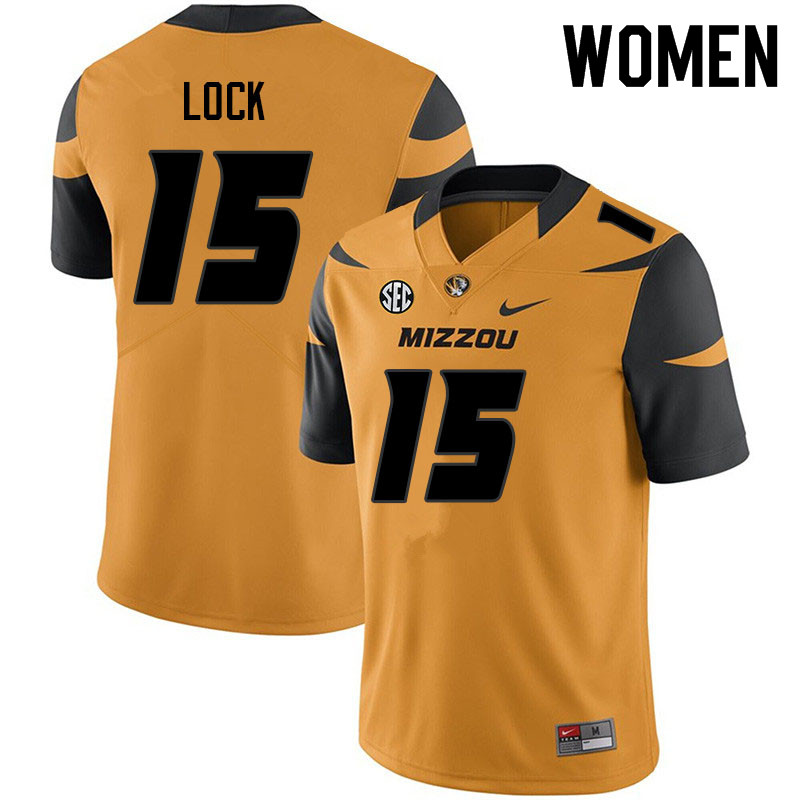 Women #15 Tommy Lock Missouri Tigers College Football Jerseys Sale-Yellow - Click Image to Close